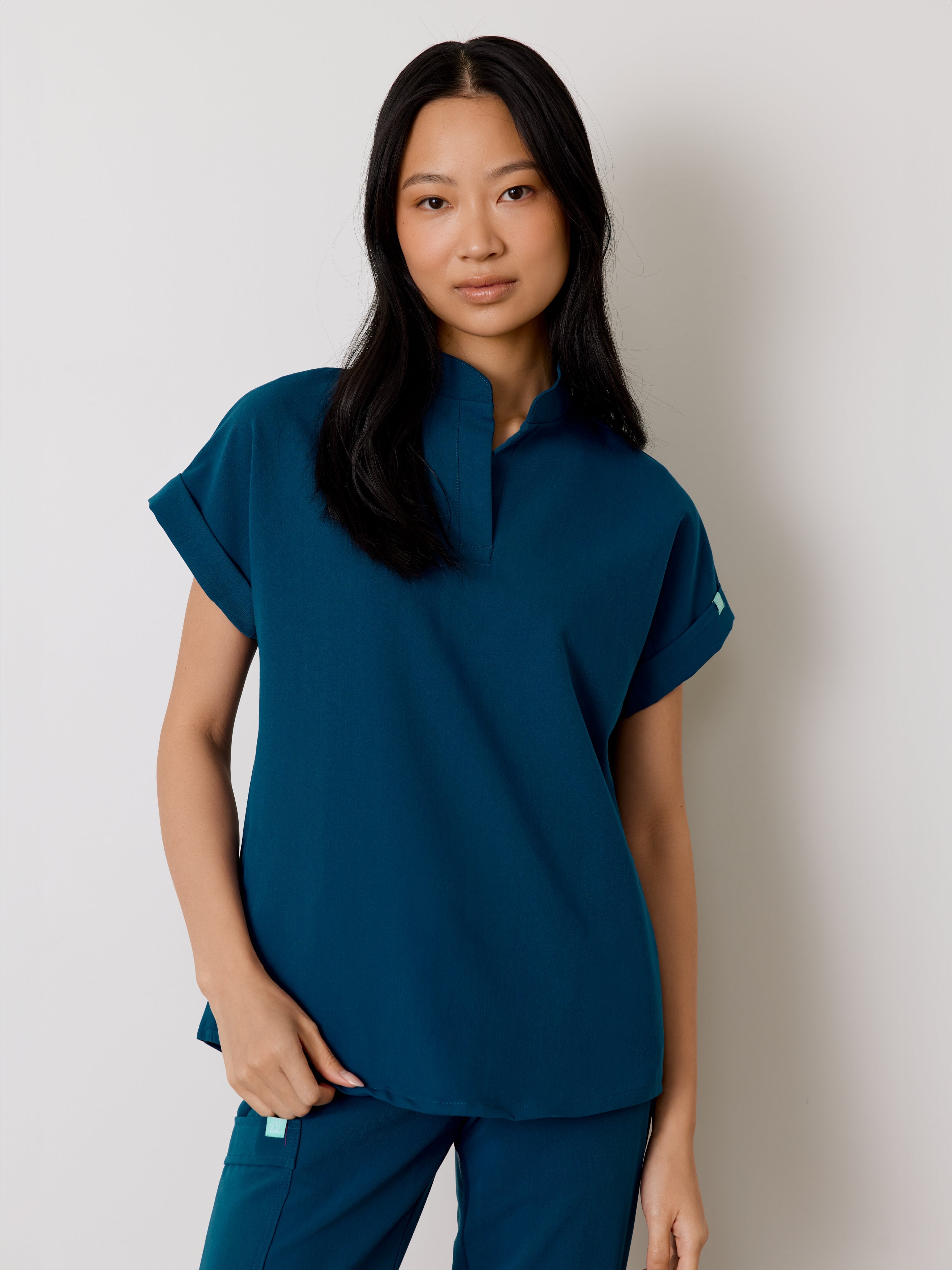 CHARLIE RE-GARDE™ - AZUL ÓPALO - Chaqueta de cuello mandarín - SILVADUR™