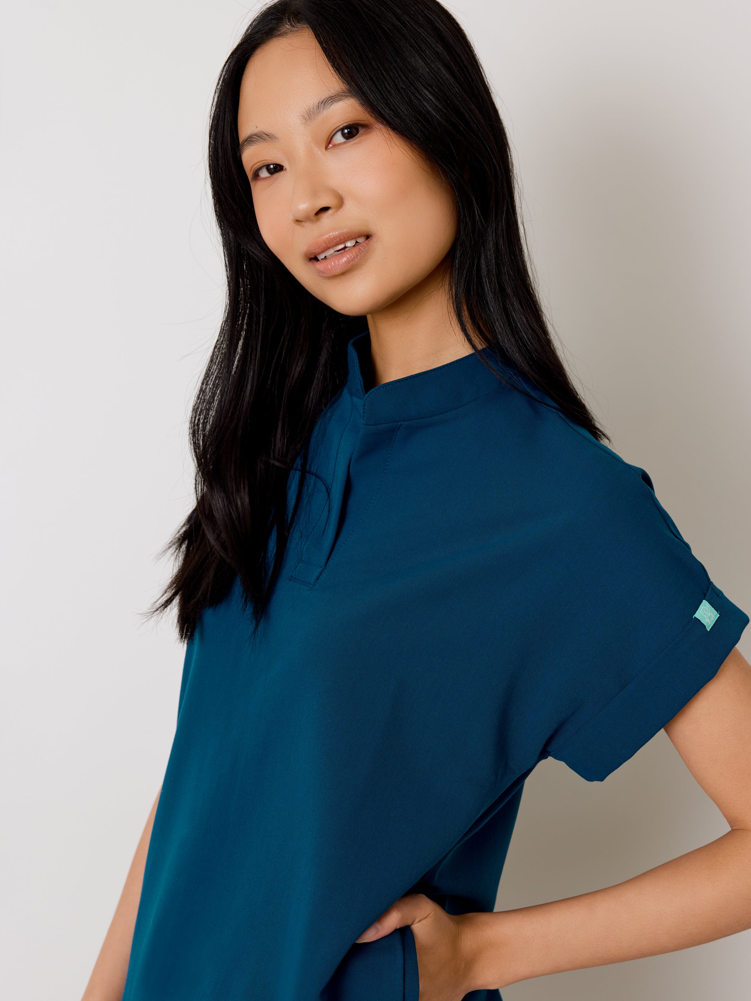 CHARLIE RE-GARDE™ - AZUL ÓPALO - Chaqueta de cuello mandarín - SILVADUR™