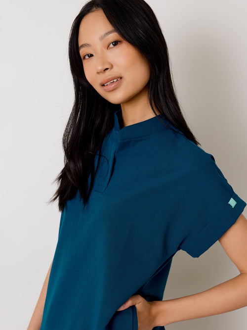 CHARLIE RE-GARDE™ - AZUL ÓPALO - Chaqueta de cuello mandarín - SILVADUR™